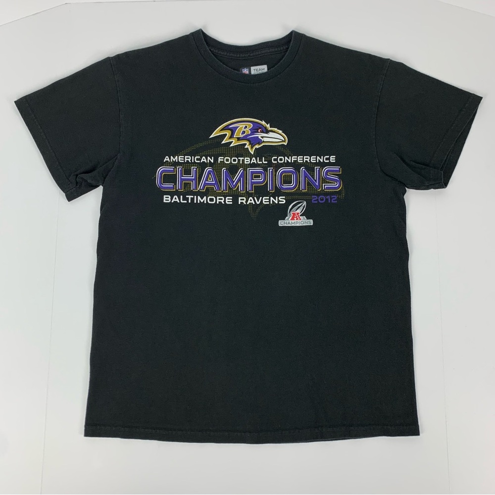 Baltimore Ravens T-Shirt 2012 AFC Champions NFL Apparel Tee Mens Size Medium